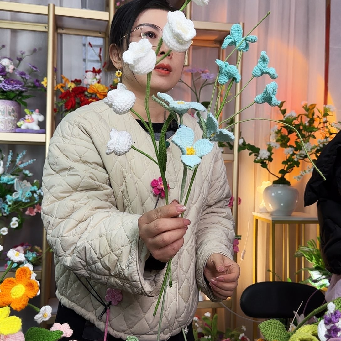纯手工钩织钩织花束