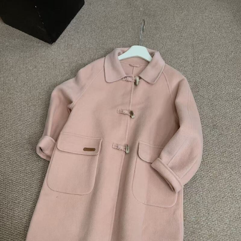 『雨美 Show』825015粉色牛角扣中款大衣