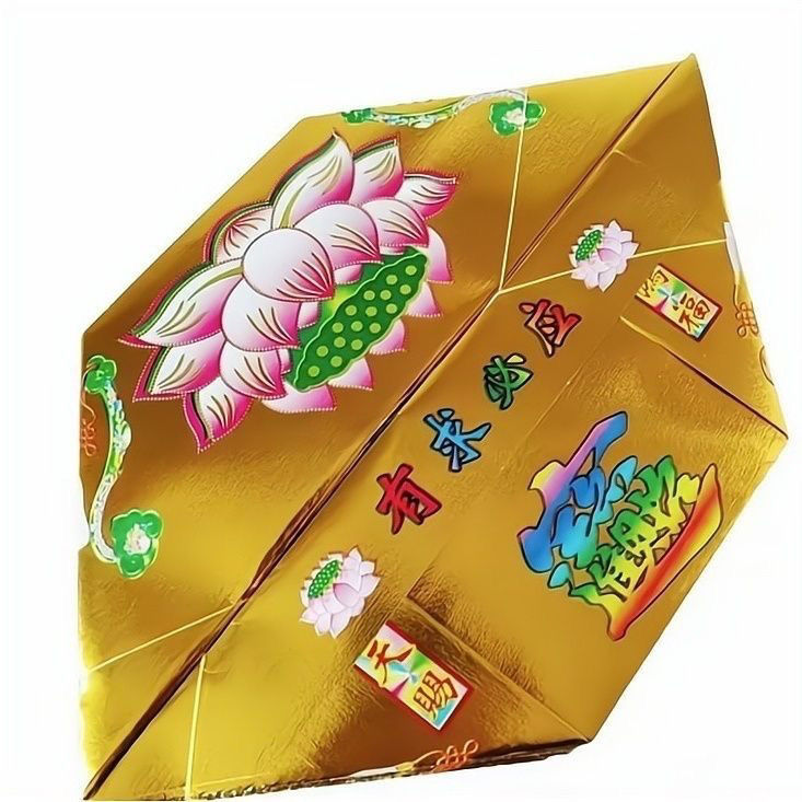 12×15  16×19各种加厚彩印莲花款金纸金箔纸手工折纸元宝纸半成品