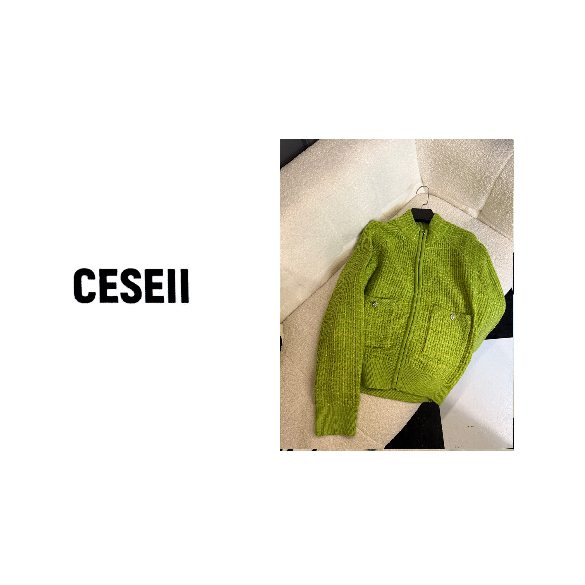 【25XJ811】CESEII秋冬高品质金银纱线混纺时尚毛衣外套