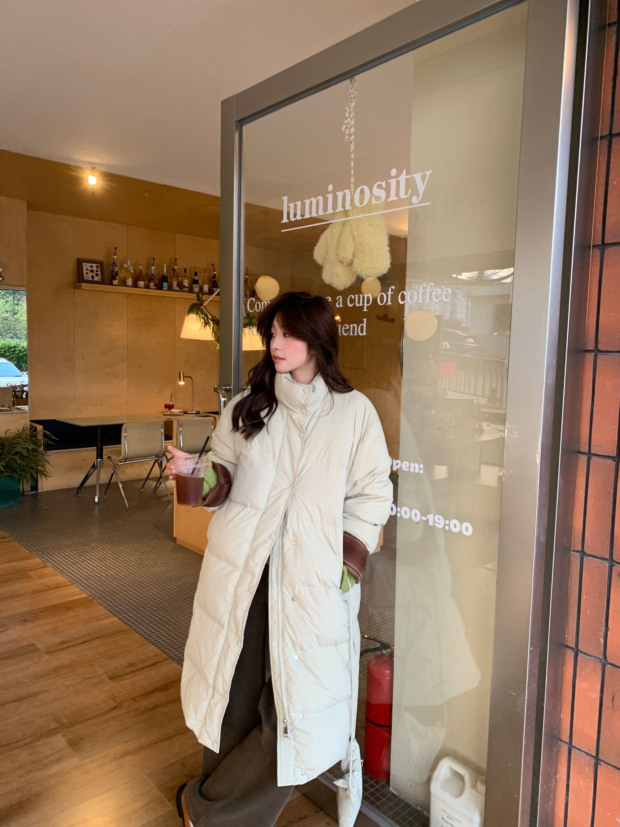 Even一雯【暖雪薄荷】韩系高智感秋冬薄荷浅绿加厚长款大被子羽绒服