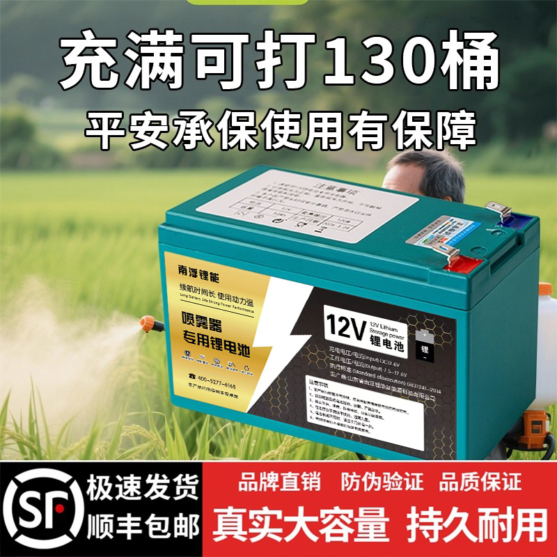  喷雾器锂电池12v大容量农用电动喷雾机电池专用照明音响童车通用