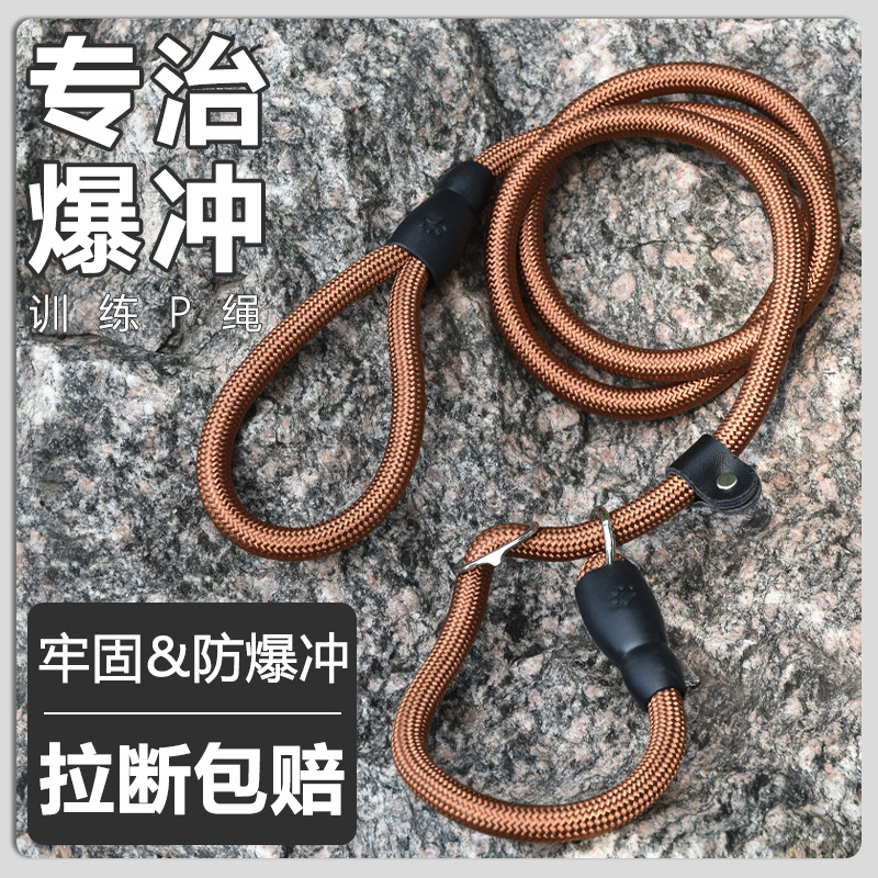 狗P绳防爆冲狗绳训犬P链小中大型犬加长狗链子狗狗牵引绳遛狗自动