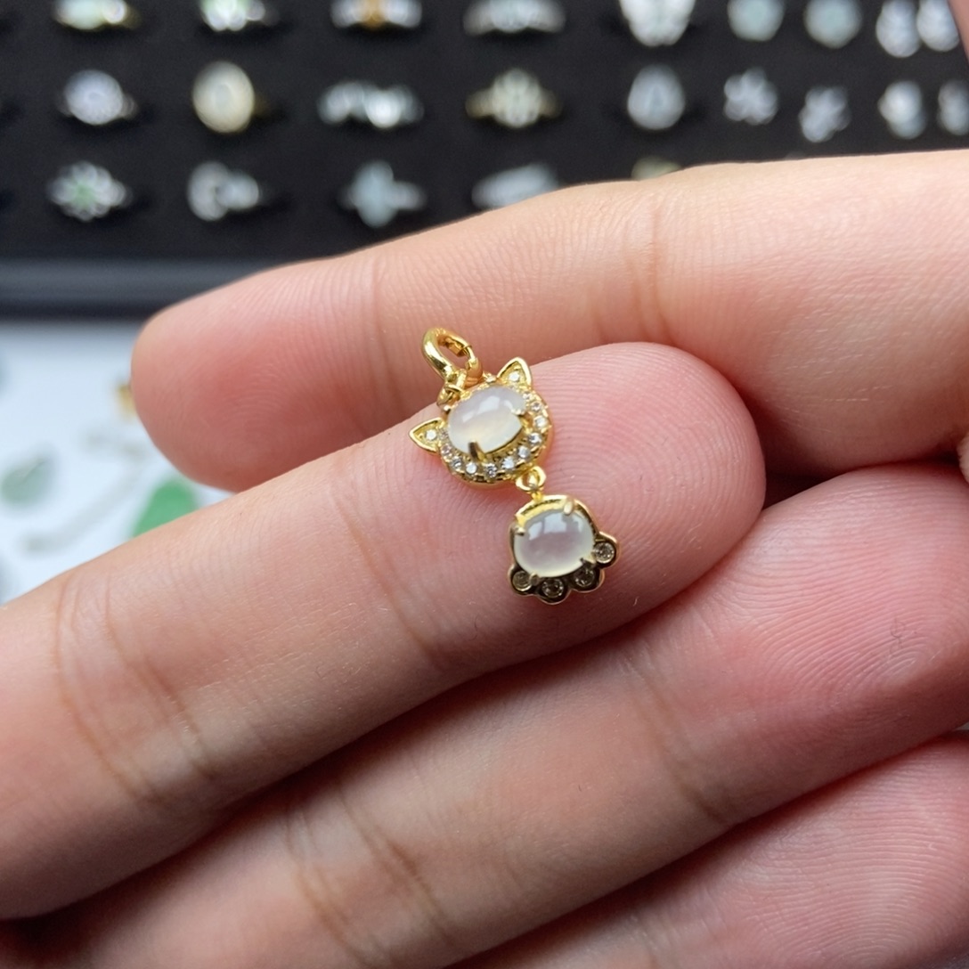 翡翠银S925镶嵌颈饰