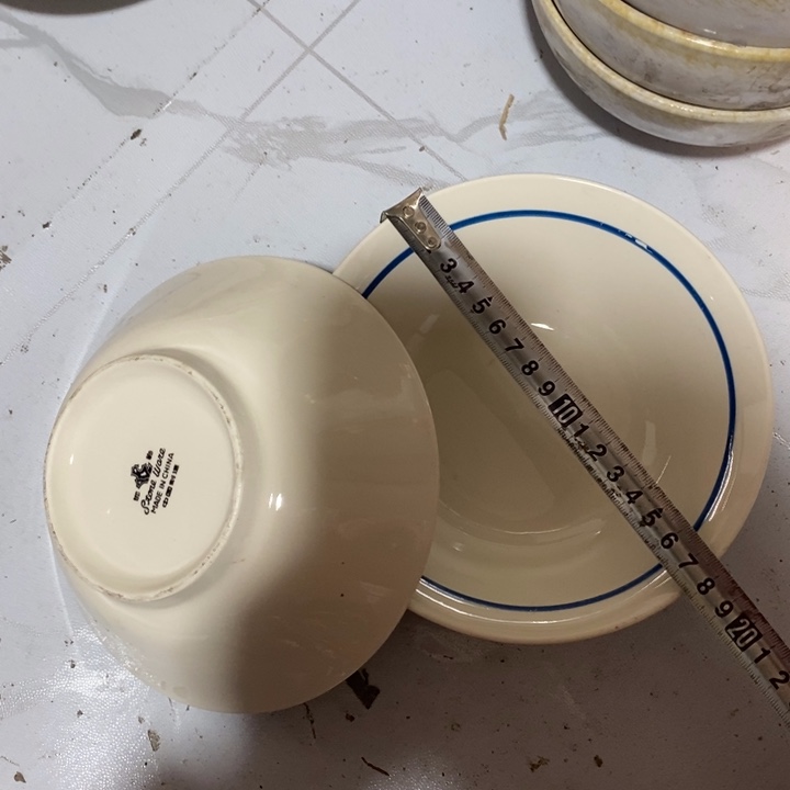 瓷片三厂炻器瓷斗笠碗一对微瑕疵