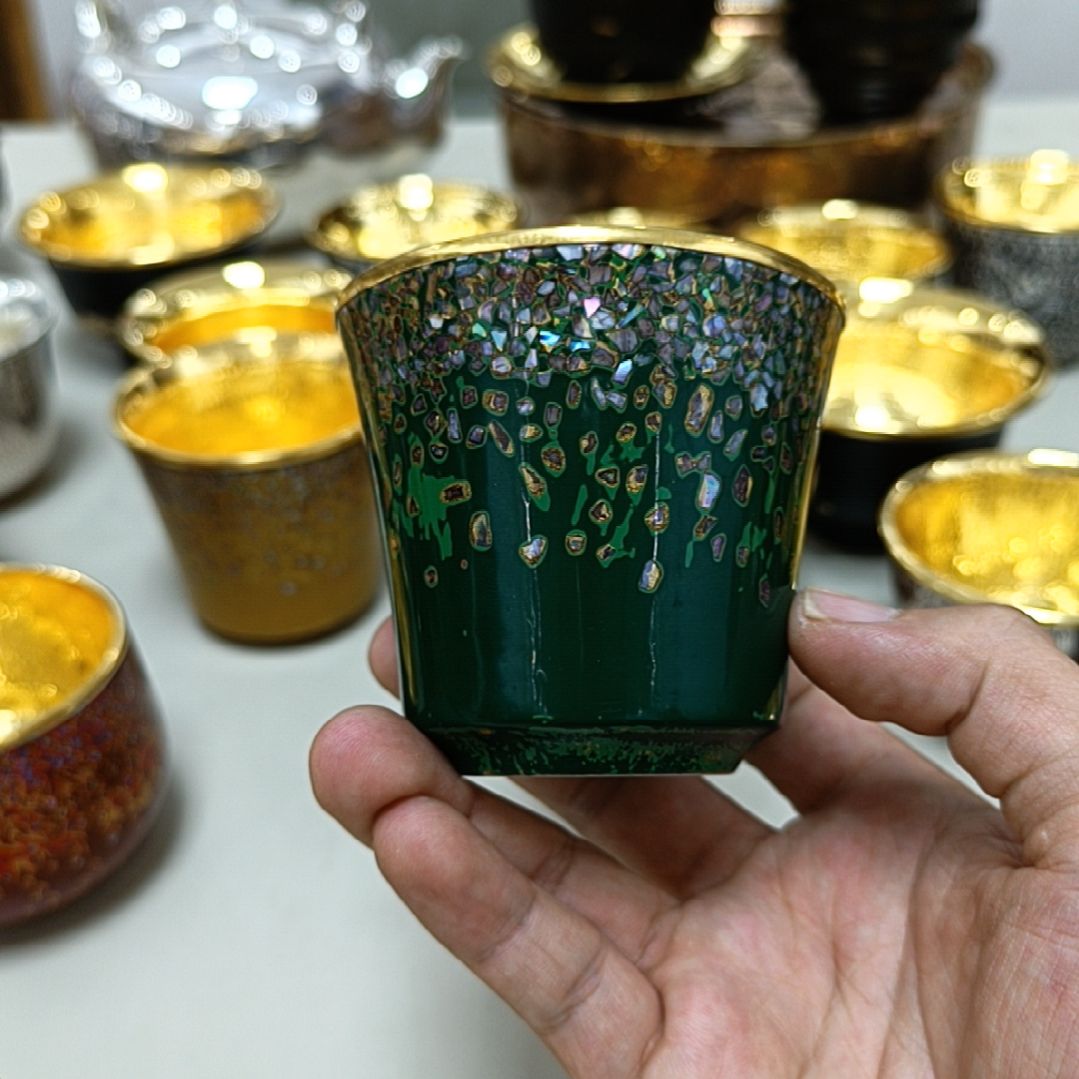 李*白李小鹤贝壳大漆金杯