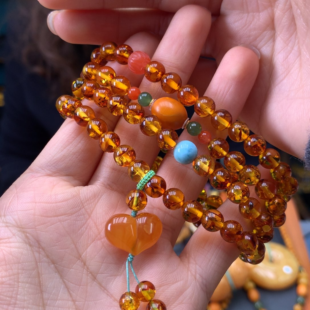 琥珀未镶嵌手串天然