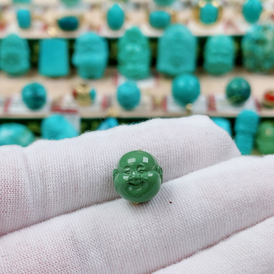 绿松石未镶嵌弥勒笑佛