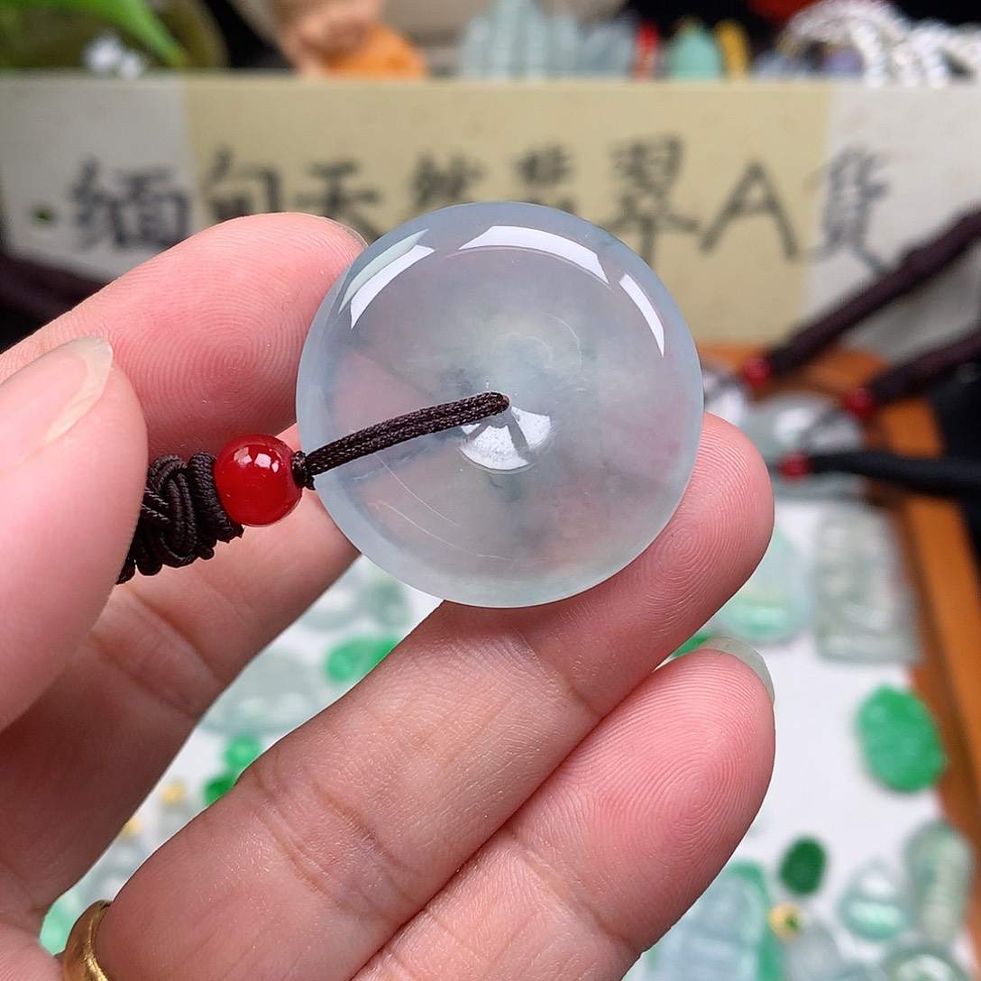 翡翠散珠缅甸天然A货翡翠冰种平安扣
