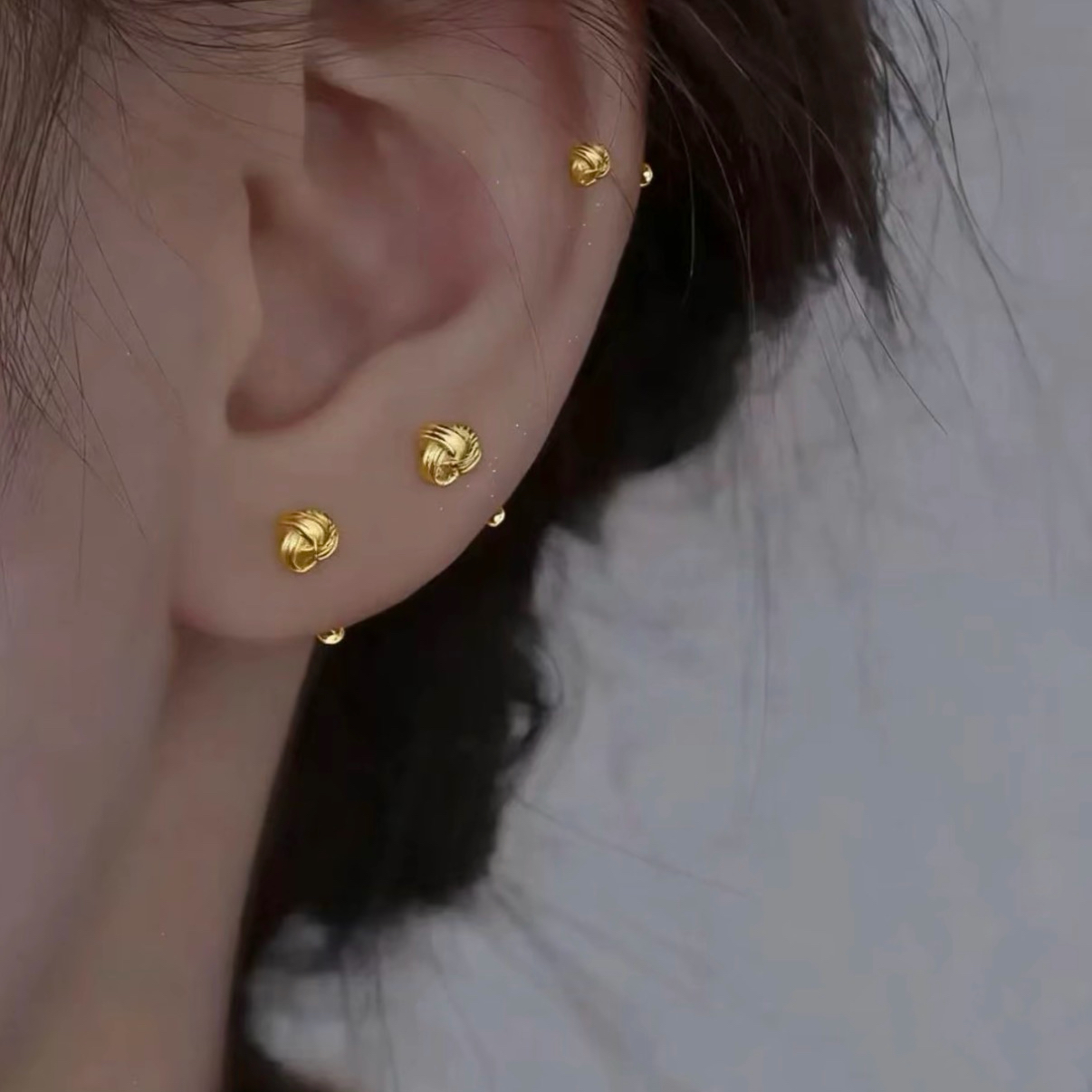 【粉丝专享】如意结耳钉金色高级感气质时尚百搭耳钉