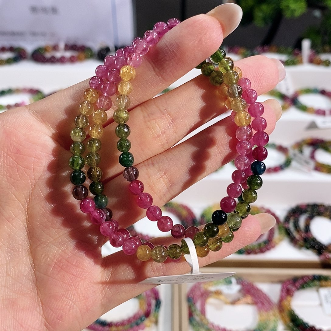 手串未镶嵌碧玺G2625三圈颜色微差