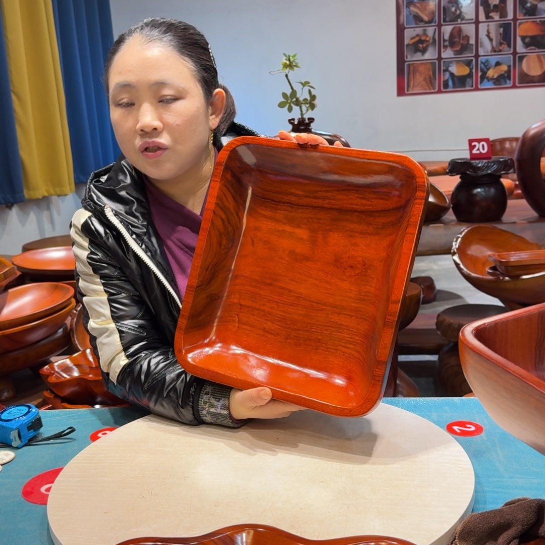 香樟木香樟实木方形果盘