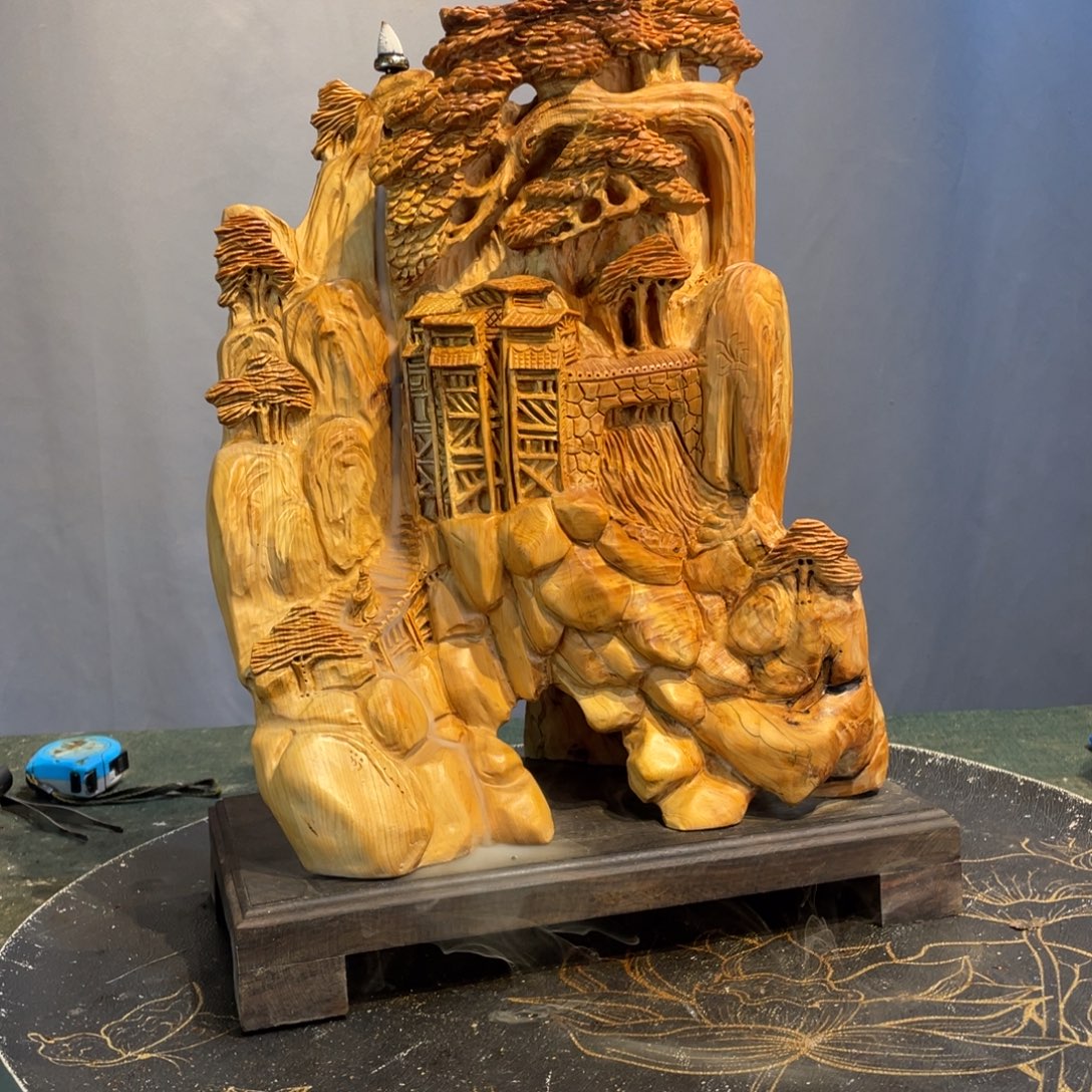 柏木（崖柏）崖柏精工意境山水