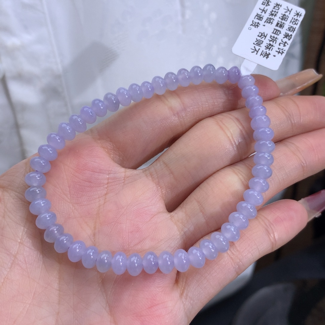 翡翠手链未镶嵌卡5.5冰胶紫鼓珠手串
