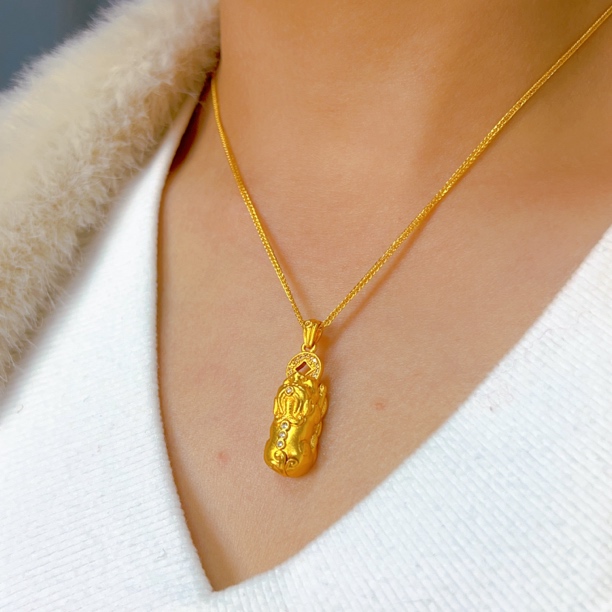 铜合金项链 时尚简约貔貅锁骨链366034