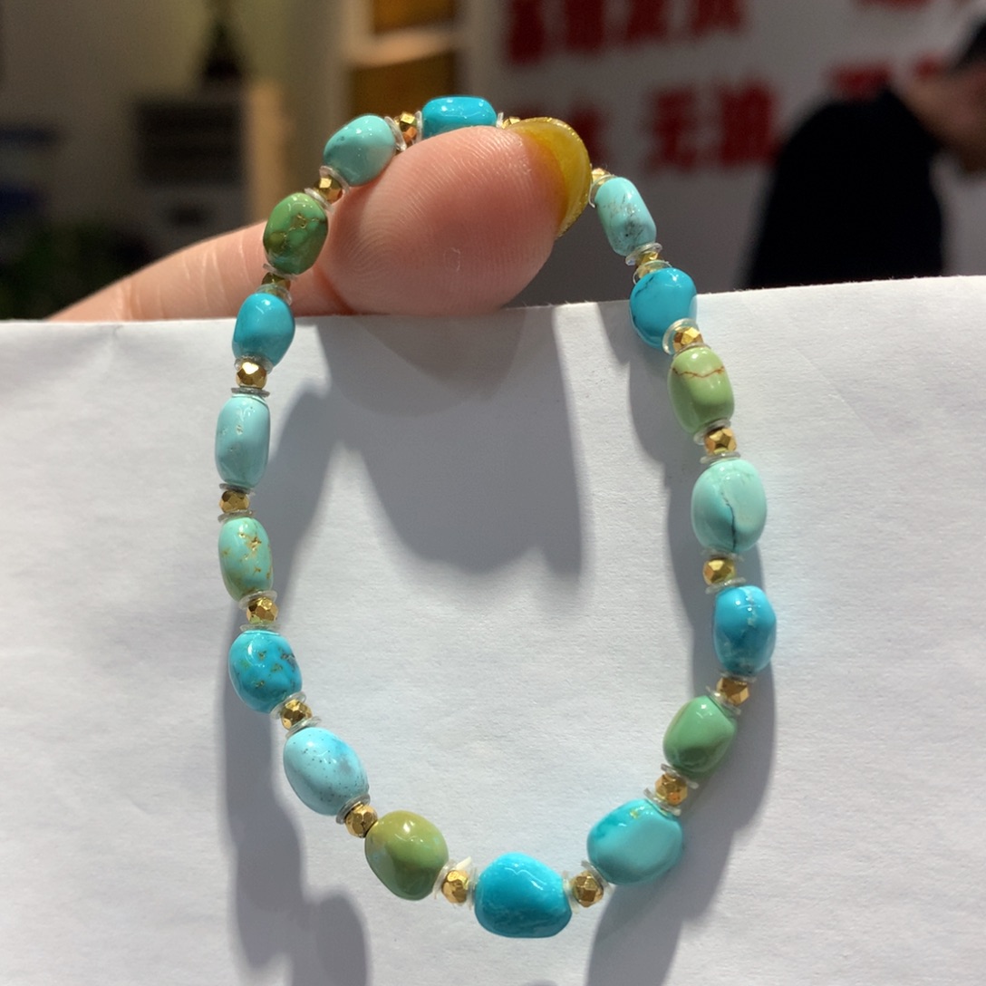 银S925镶嵌绿松石单圈