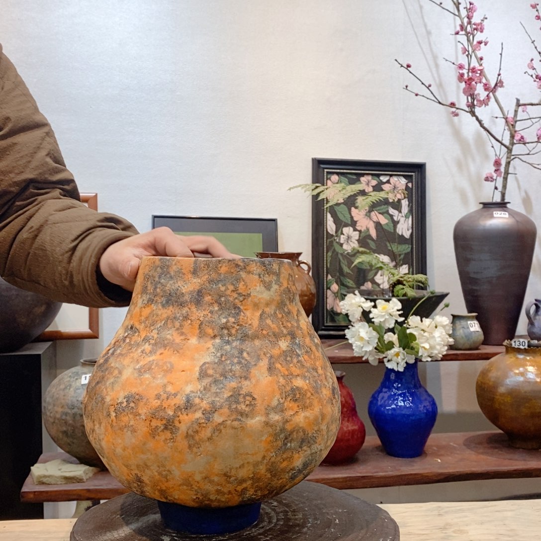 瓶景德镇手工花器 盘泥