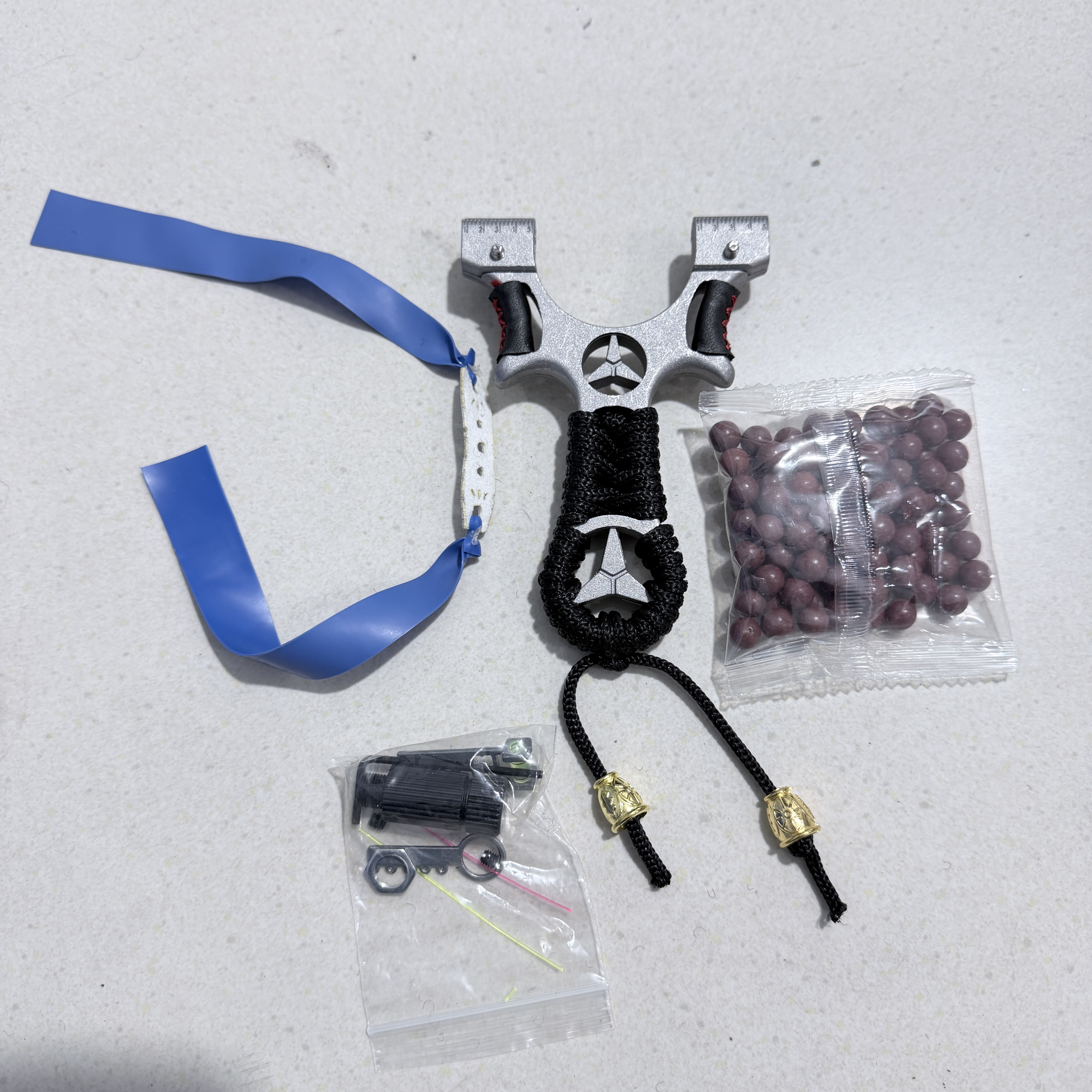 合金弹弓高精度大威力户外运动野外专用弹弓带100颗泥丸