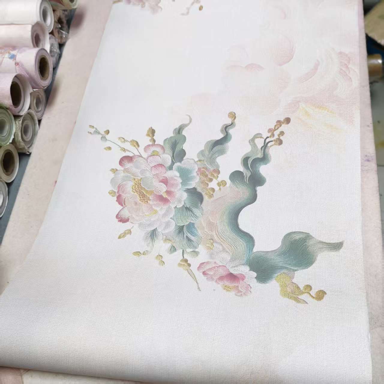 【秀丹】0.34*10m半生熟蜡染微喷书法专用作品长卷