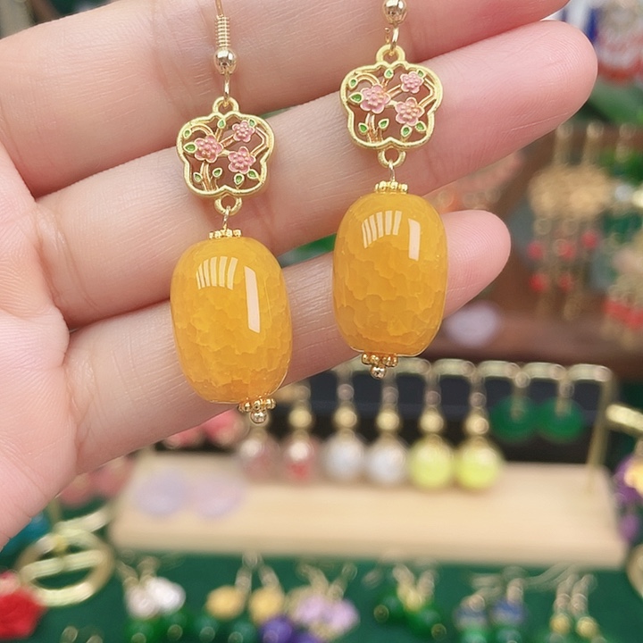 玛瑙/玉髓耳钉合金