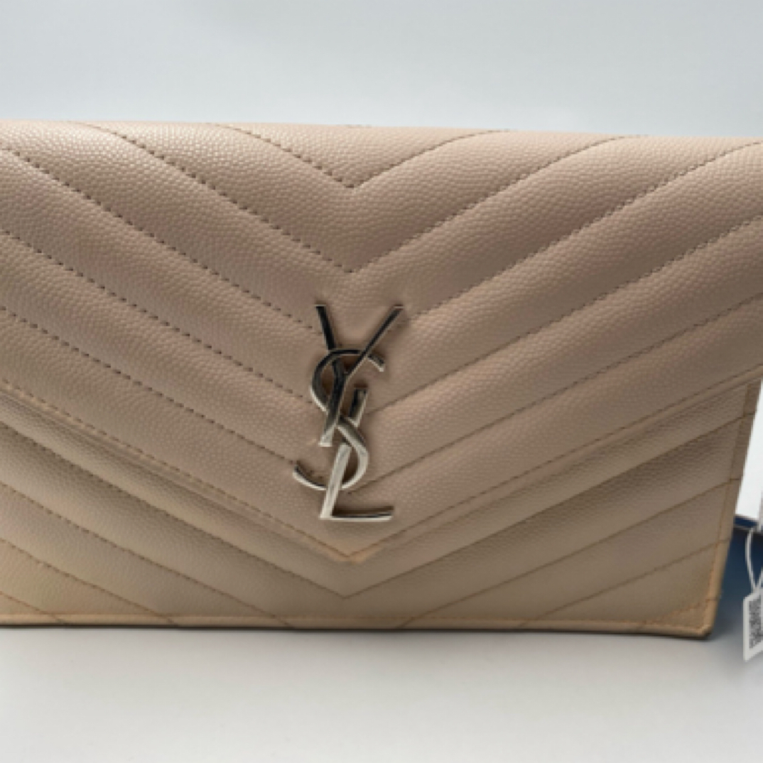 95新 YSL/圣罗兰 信封包 裸粉色/JW3151
