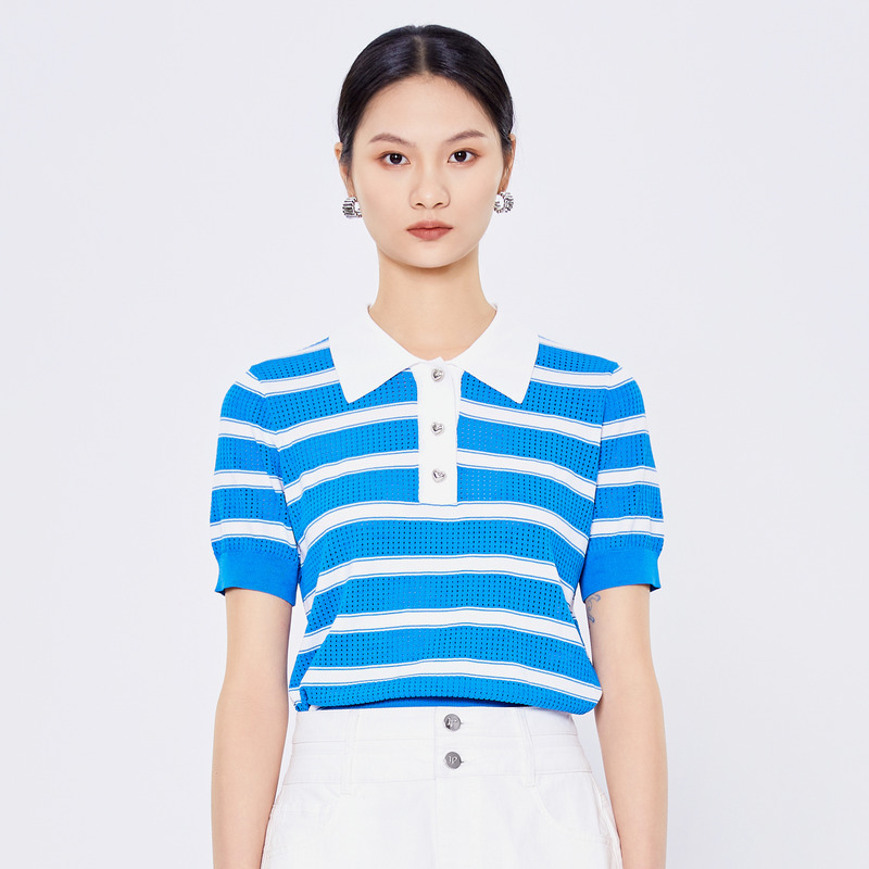 【诗语专属】PEOLEO毛衫PM5107215运动蓝色针织夏季