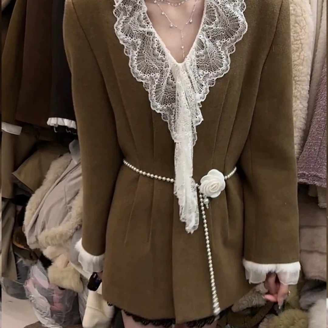 成人时尚秋冬绵羊毛简约套装气质