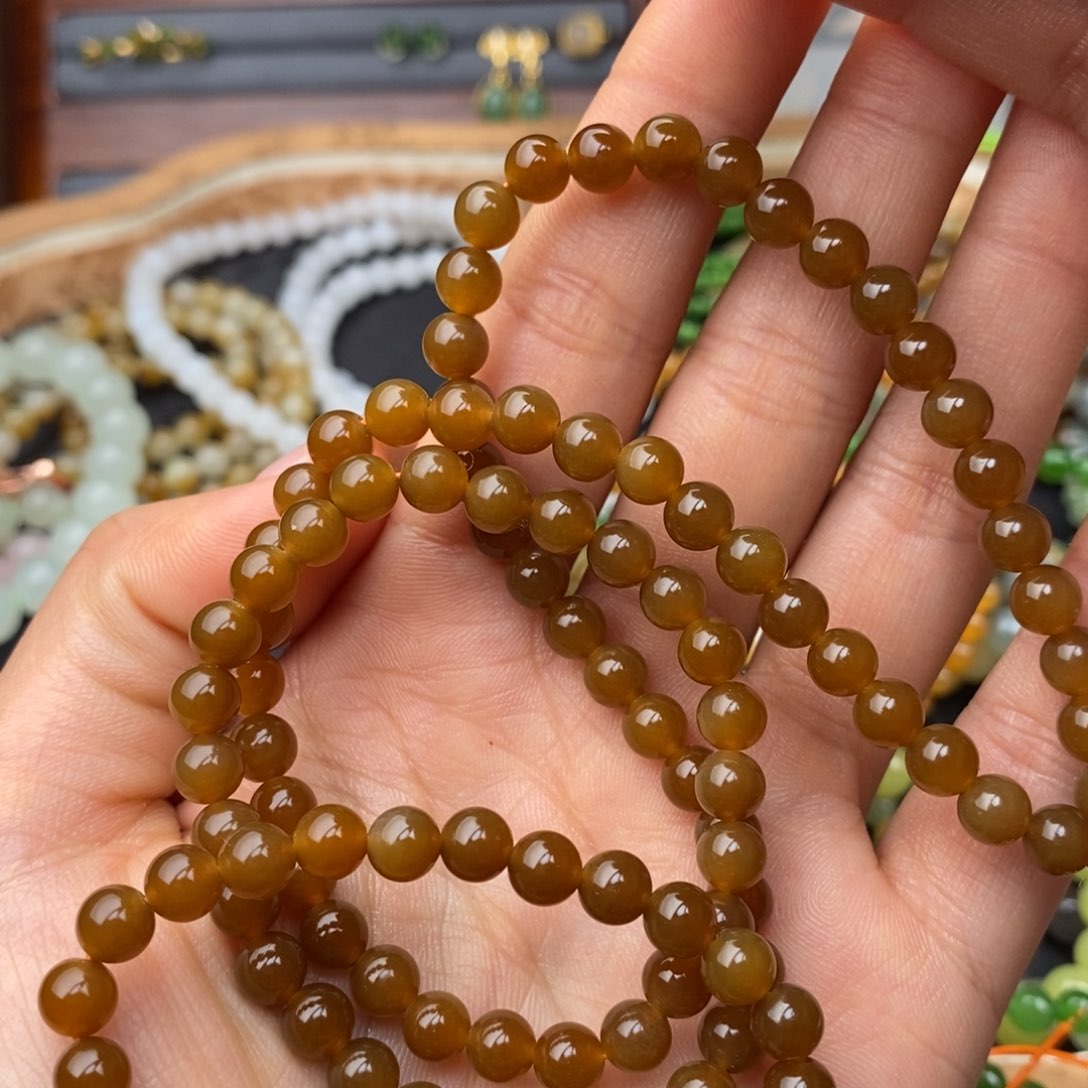 和田玉且末金山糖6mm未镶嵌