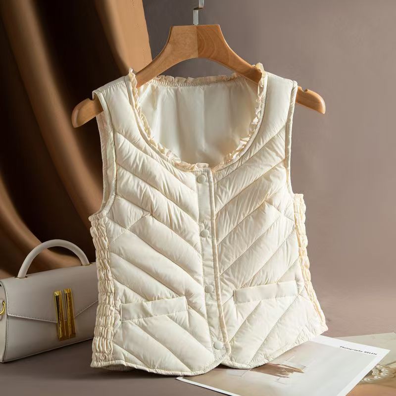女士羽绒马甲塑形收腰马甲保暖坎肩女款-T