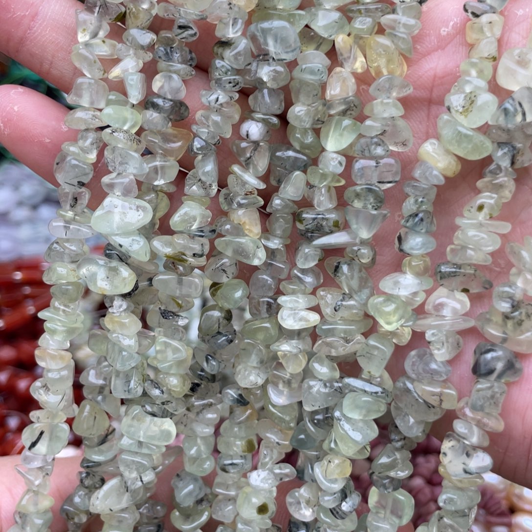 未镶嵌玛瑙/玉髓珠宝半成品葡萄石碎石1条长条