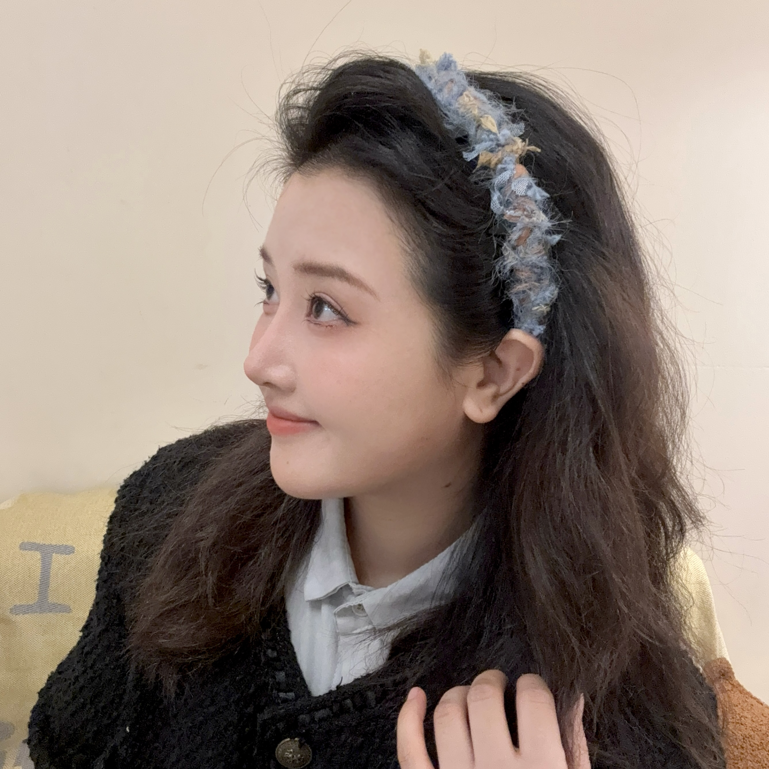 秋冬百搭网红毛线头饰波浪发箍女新款高颅顶头箍洗脸化妆压发发卡