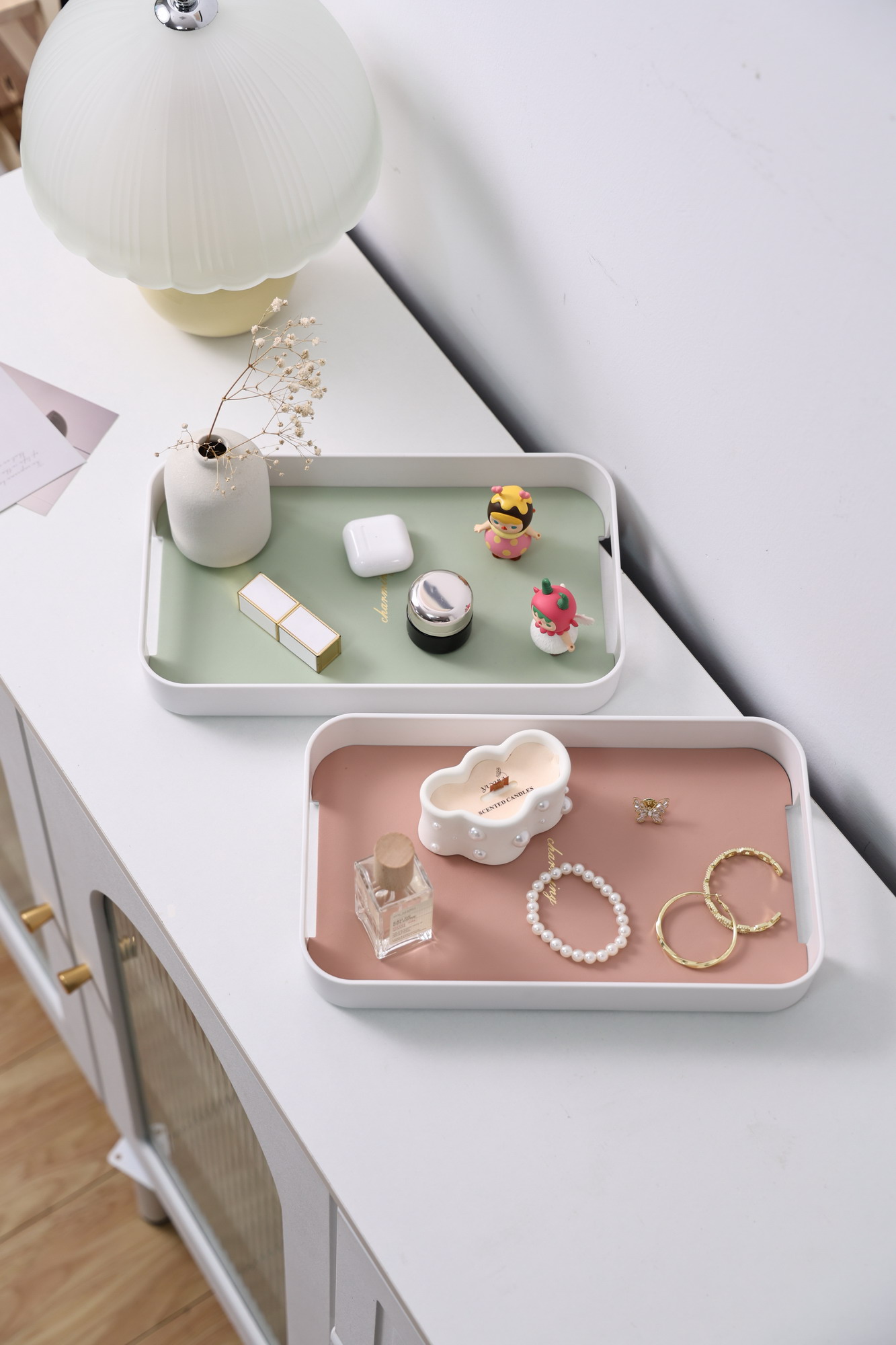 日系马卡龙色纯色长方形休闲风盘餐具茶具创意托盘简约玄关