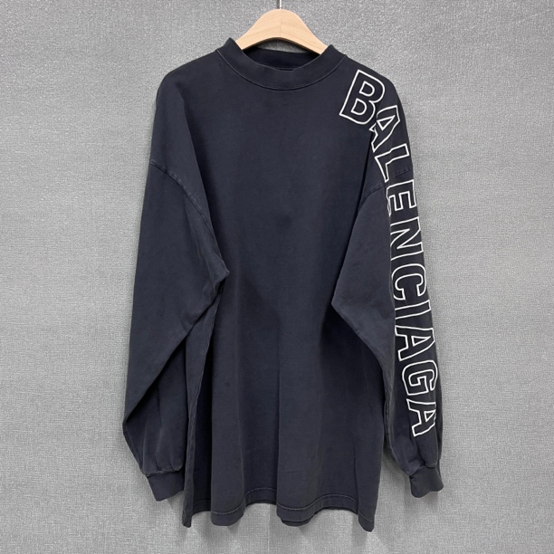 Balenciaga巴黎世家/袖子刺绣logo圆领卫衣/全新带吊1码