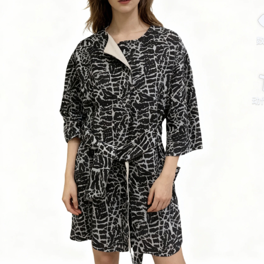 95新 MaxMara 印花双面大衣外套/40码/B00691