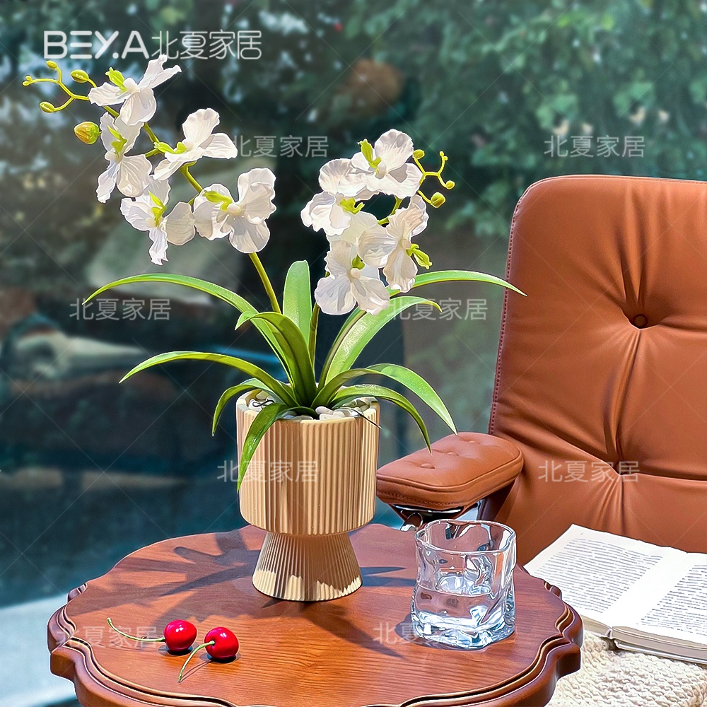 仿真蝴蝶兰盆栽绿植盆栽花艺室内客厅干花摆设装饰假花卉