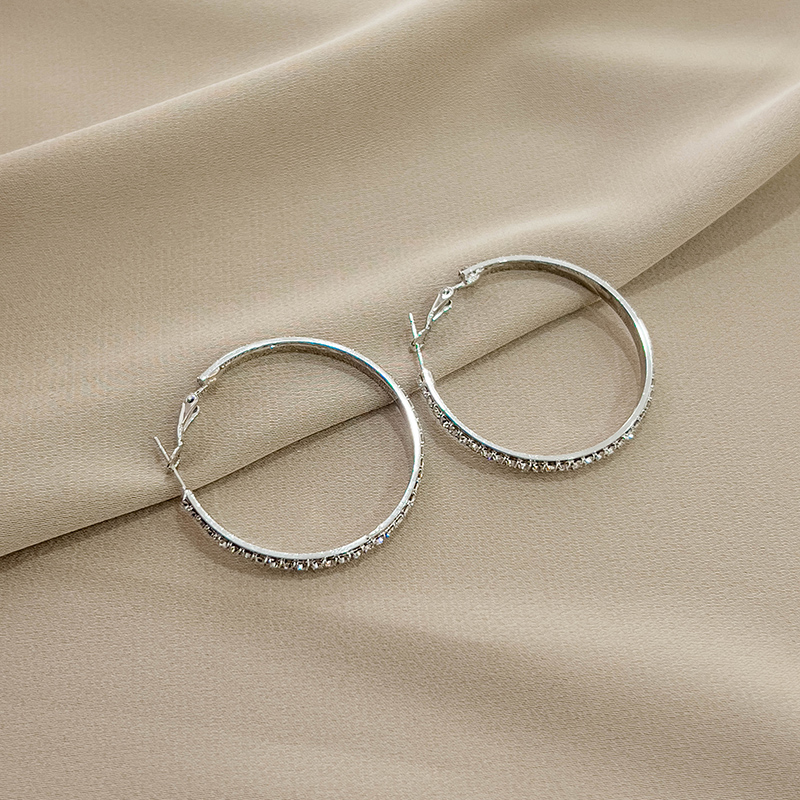 铜合金耳饰 气质奢华银色圈圈 女款大气潮流大圈圈N1560 