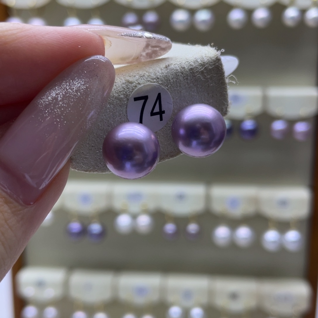 淡水珍珠耳饰18K金镶嵌