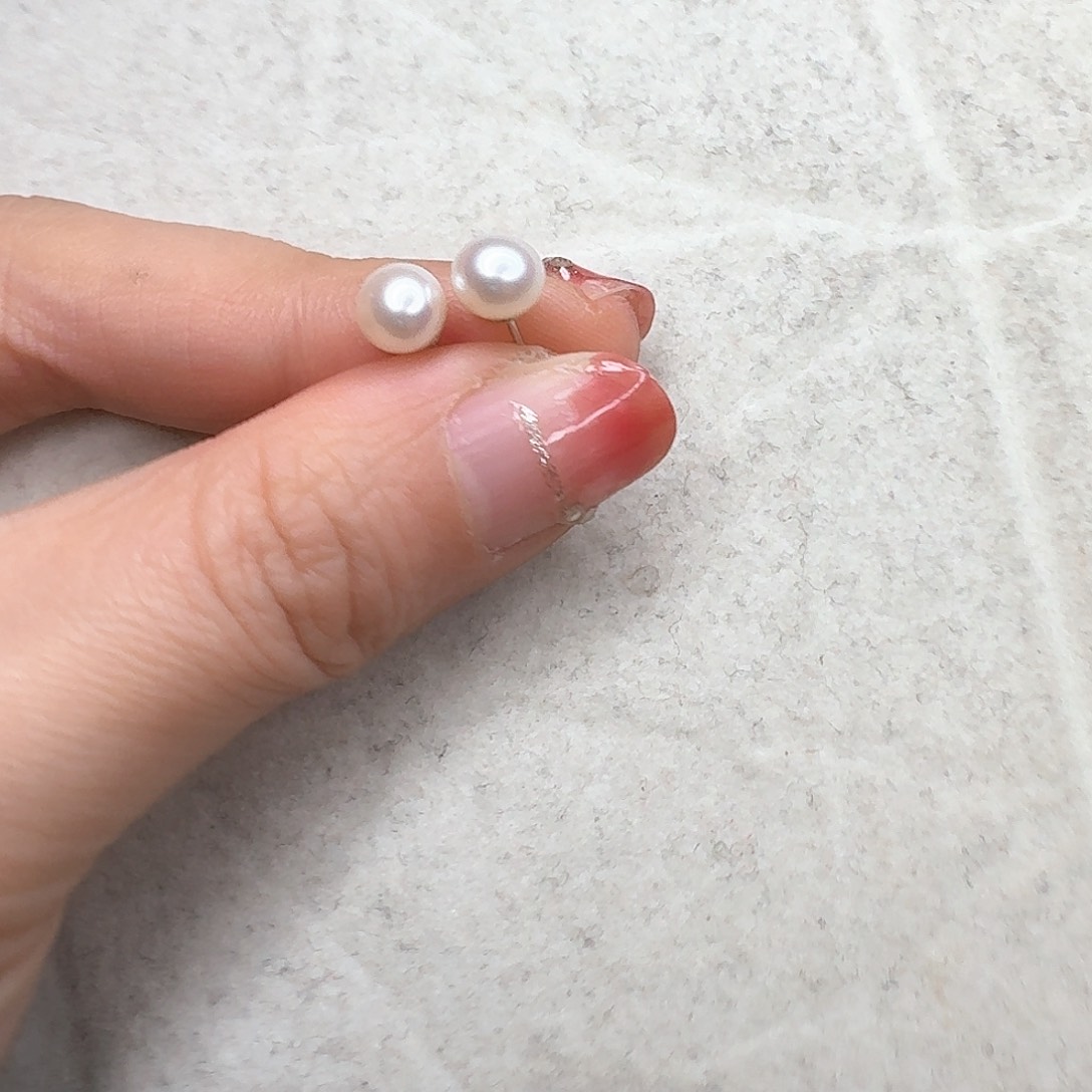 淡水珍珠耳饰银S925镶嵌