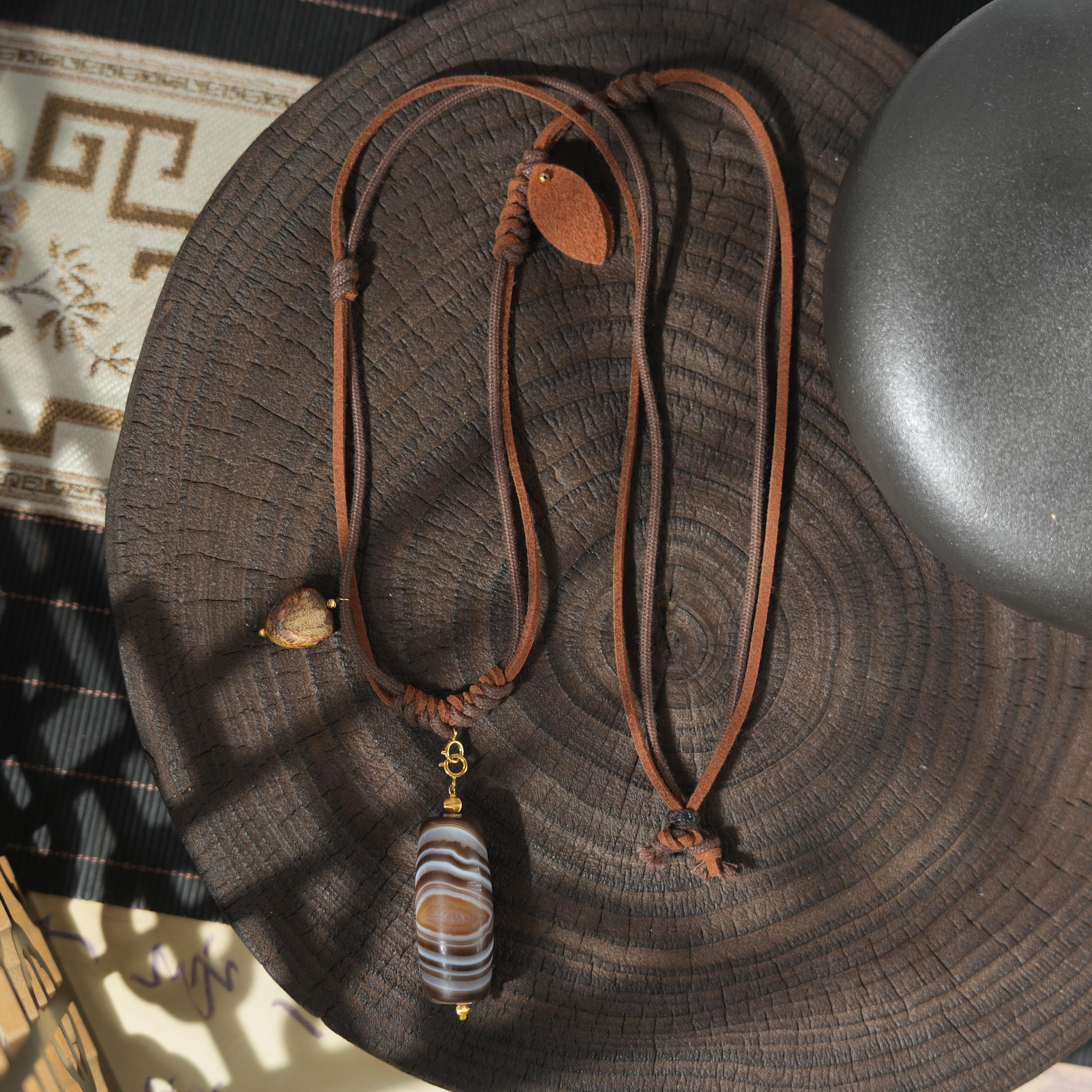 万秋筒-玛瑙18K金吊坠wqt04（多样性发其一）