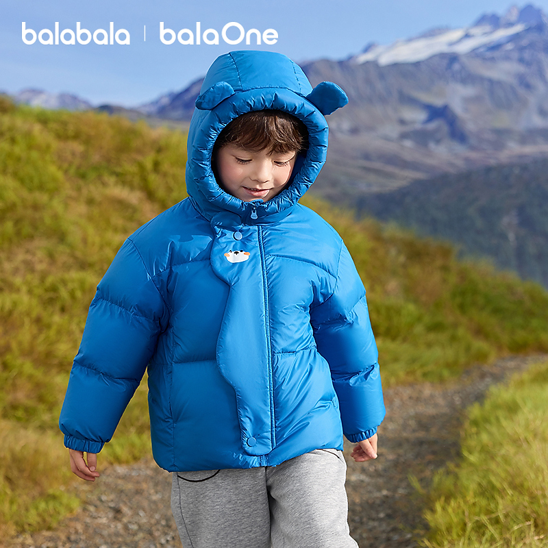 【balaOne】巴拉巴拉儿童羽绒服男女童宝宝冬季连帽加厚外套保暖