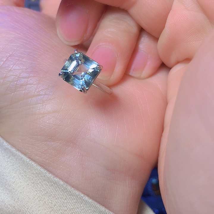 绿水晶戒指银S925镶嵌杨*卡