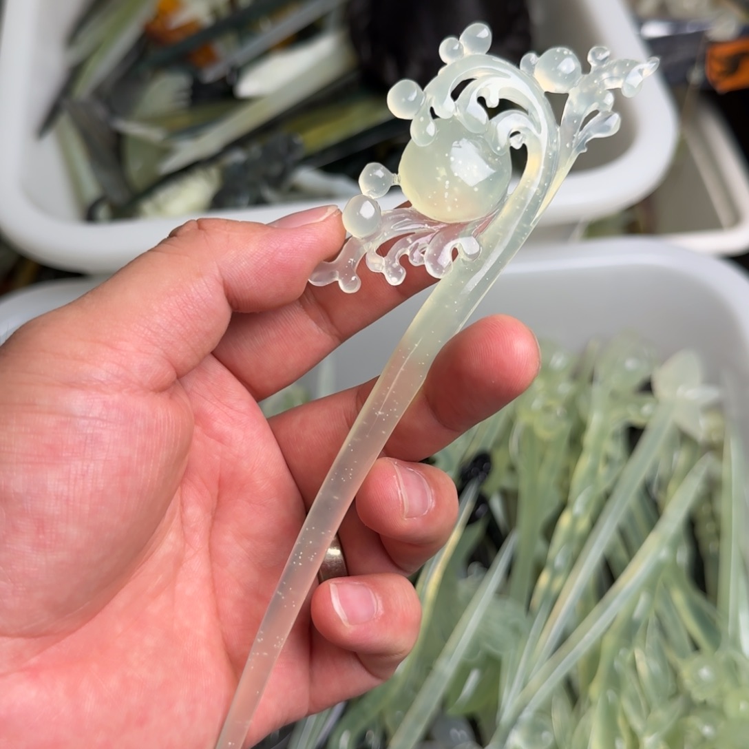 未镶嵌蛇纹石玉发饰