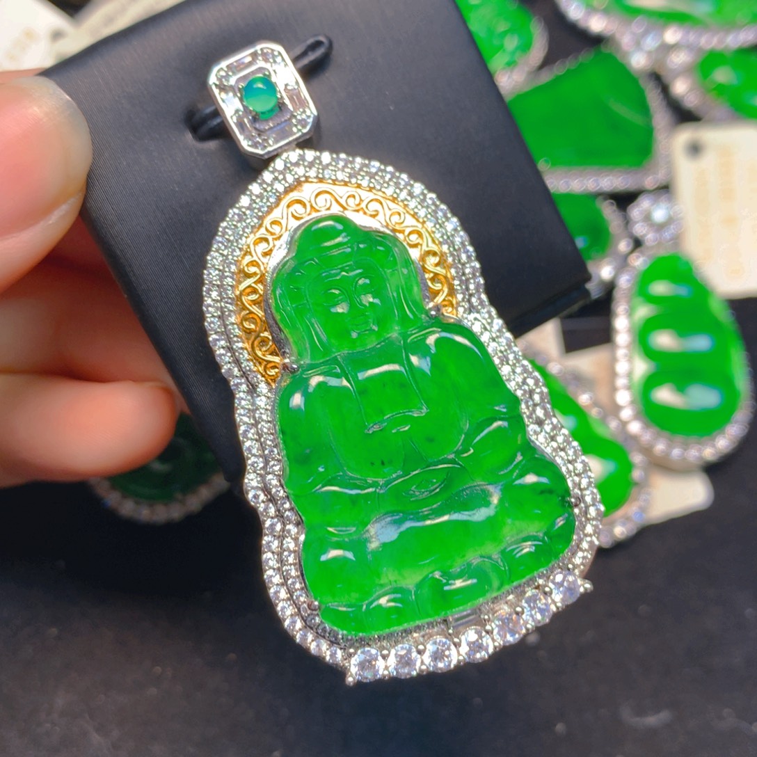 翡翠银S925镶嵌颈饰