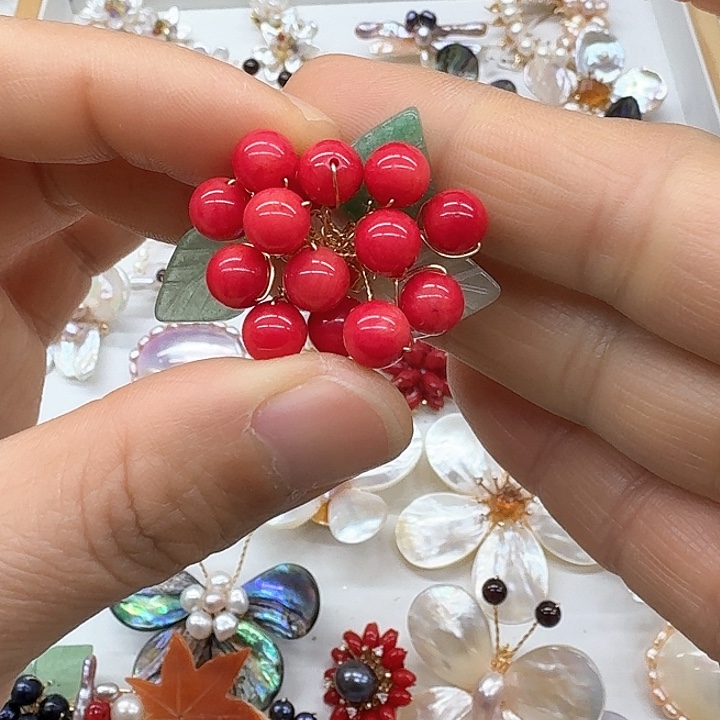 淡水珍珠胸饰银S925镶嵌