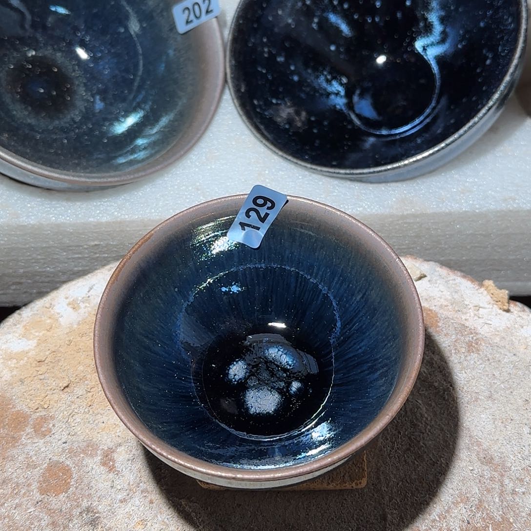 茶盏琢泥窑柴烧开窑