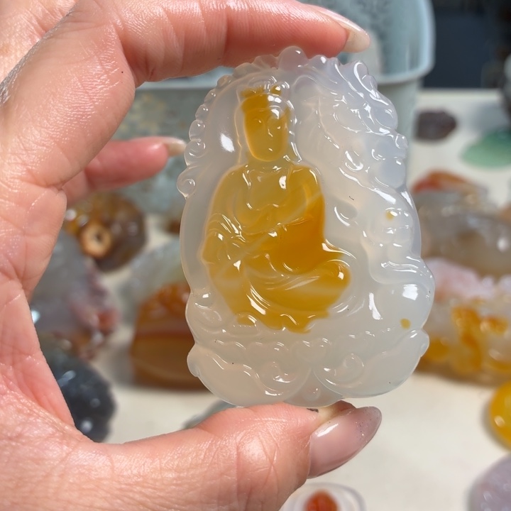 玛瑙/玉髓未镶嵌吊坠(不含链)