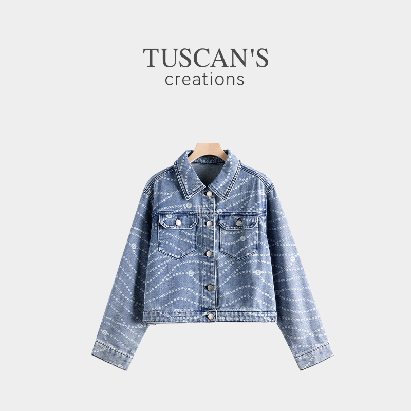 TUSCAN'S CREATIONS复古小香风新款短外套休闲牛仔外套女时代双鱼