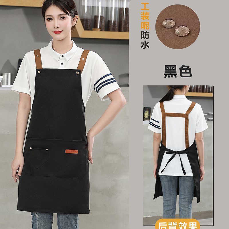 中秋国庆围裙定制logo印字水果超市餐饮厨房防泼水新款工作服男女