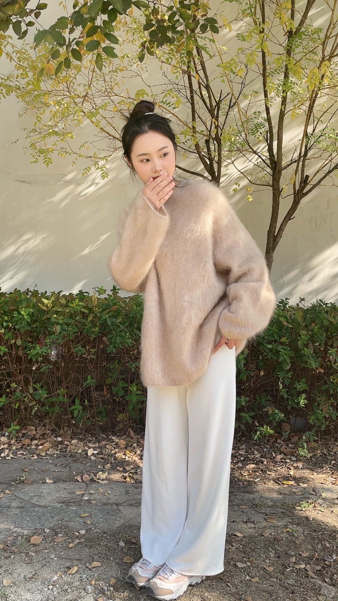 100%羊绒加长款拉绒羊绒衫宽松显瘦慵懒氛围感拉毛羊绒衫毛衣