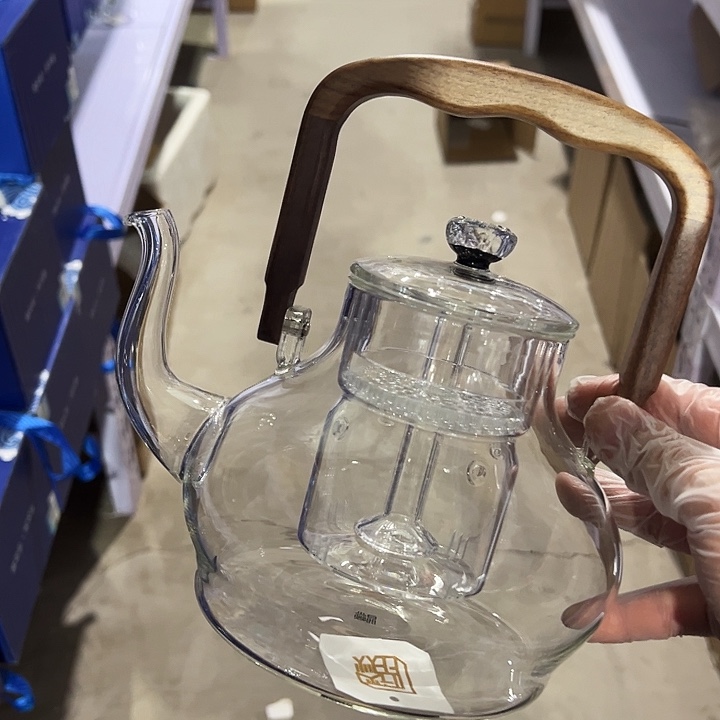 晶焱 提梁胡桃木煮茶壶 